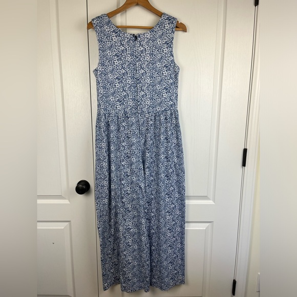 Lanz Vintage Jumpsuit Size Large Wide Leg Floral Pockets - Picture 2 of 7